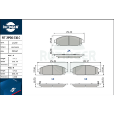 Rotinger fékbetétkészlet, tárcsafék ROTINGER RT 2PD19310 autóalkatrész