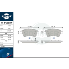Rotinger fékbetétkészlet, tárcsafék ROTINGER RT 2PD19660 autóalkatrész