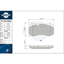 Rotinger fékbetétkészlet, tárcsafék ROTINGER RT 2PD19800 autóalkatrész