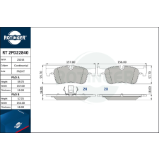 Rotinger fékbetétkészlet, tárcsafék ROTINGER RT 2PD22840 autóalkatrész
