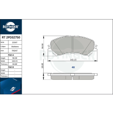 Rotinger fékbetétkészlet, tárcsafék ROTINGER RT 2PD32750 autóalkatrész