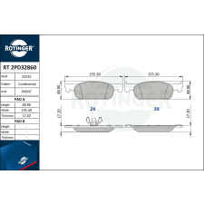 Rotinger fékbetétkészlet, tárcsafék ROTINGER RT 2PD32860 autóalkatrész