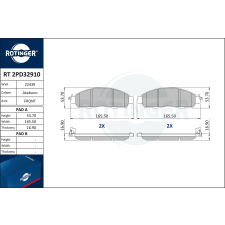 Rotinger fékbetétkészlet, tárcsafék ROTINGER RT 2PD32910 autóalkatrész