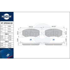 Rotinger fékbetétkészlet, tárcsafék ROTINGER RT 2PD34110 autóalkatrész
