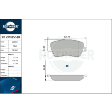 Rotinger fékbetétkészlet, tárcsafék ROTINGER RT 2PD35510 autóalkatrész