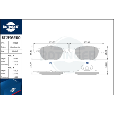 Rotinger fékbetétkészlet, tárcsafék ROTINGER RT 2PD36500 autóalkatrész