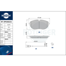 Rotinger fékbetétkészlet, tárcsafék ROTINGER RT 2PD36521 autóalkatrész