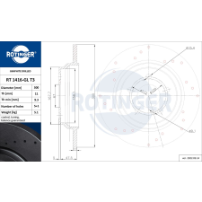 Rotinger féktárcsa ROTINGER RT 1416-GL T3 féktárcsa