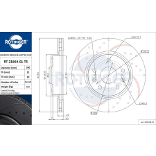 Rotinger féktárcsa ROTINGER RT 21664-GL T5 féktárcsa
