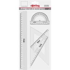 Rotring Vonalzó készlet, műanyag, ROTRING, víztiszta vonalzó