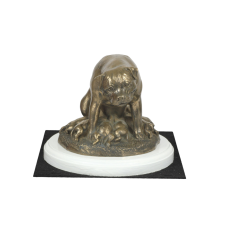  Rottweiler I - kutyaszobor, fehér talapzatú figura, trófea egy Art-Dog kutyakiállításra játékfigura