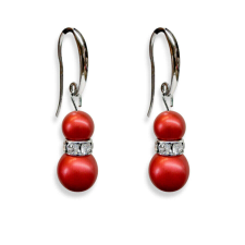 Rougeball- Swarovski gyöngyös fülbevaló - ezüst fülbevaló