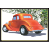 ROUND2 AMT 1/25 1934 Ford 5 ablakos Coupe Street Rod kocsi modell