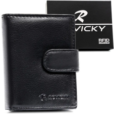  Rovicky Férfi Bőr Pénztárca- 0720L-RVD-0246 BLACK- Fekete