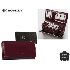  Rovicky Női Bőr Pénztárca -R-RD-35-GCL PLUM- Bordó-