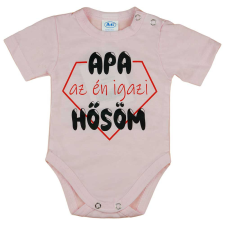 Rövid ujjú baba body "Apa az én igazi hősöm" felirattal kombidressz, body