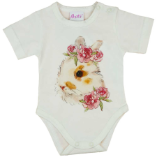  Rövid ujjú baba body nyuszis mintával natúr kombidressz, body