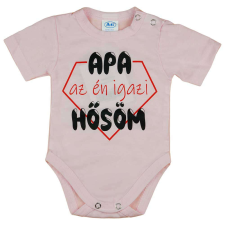 Rövid ujjú baba body "Apa az én igazi hősöm" felirattal kombidressz, body