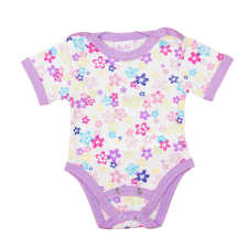 Rövid ujjú dupla patentos baba body kombidressz, body