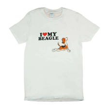  Rövid ujjú férfi póló beagle mintával férfi póló