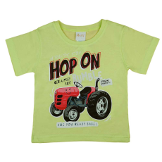  Rövid ujjú kisfiú póló traktoros mintával