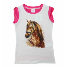  Rövid ujjú lány póló Lovas mintával gyerek póló