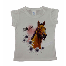  Rövid ujjú lány póló Lovas mintával babapóló, ing