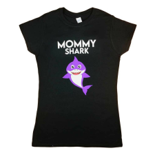  Rövid ujjú női póló cápás mintával &quot;Mommy shark&quot; felirattal női póló