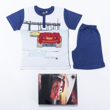  Rövid ujjú pamut gyerek pizsama - Verdák - versenyzős - sötétkék - 122 gyerek hálóing, pizsama