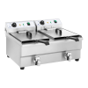 ROYAL CATERING Elektromos olajsütő - 2 x 16 liter - leeresztő csappal