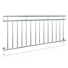 ROYAL CATERING Erkélykorlát rozsdamentes franciaerkély saválló acél 225x90 cm inox építőanyag