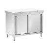 ROYAL CATERING Rozsdamentes acél munkaszekrény - ECO - 120 x 60 cm - 500 kg - vágódeszka - Royal Catering