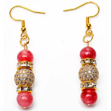  Royal Lovers hegyikristály és eperkvarc ásvány fülbevaló fülbevaló