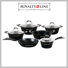 Royalty Line 10 darabos edénykészlet, üvegfedővel, márvány bevonat RL-5010BLC edény