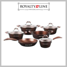 Royalty Line Royalty Line 10 darabos edénykészlet, üvegfedővel, márvány bevonat RL-5010BRW edény