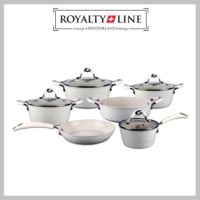 Royalty Line Royalty Line 10 darabos edénykészlet, üvegfedővel, márvány bevonat RL-5010CRM edény