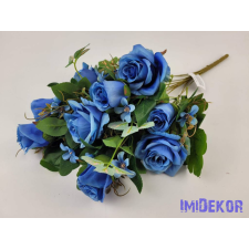  Rózsa 10 ágú féloldalas csokor 51 cm - Kék dekoráció