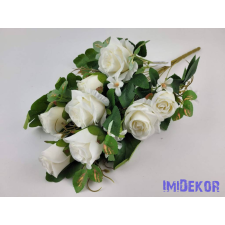  Rózsa 10 ágú féloldalas csokor 51 cm - Krém dekoráció