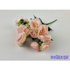  Rózsa 7 ágú selyem csokor 30 cm - Rózsaszín dekoráció