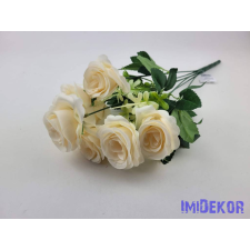  Rózsa 7 ágú selyemvirág csokor 42cm - Halvány Barack dekorációs kellék