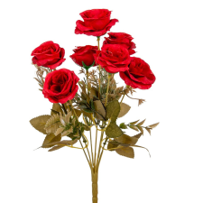  Rózsa csokor 7v. piros M38cm 24db/# dekorációs kellék