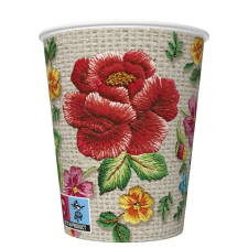 Rózsa Hímzés Embroidery Folk papír pohár 8 db-os 250 ml party kellék