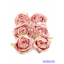  Rózsa selyemvirág fej 7cm - Fáradt Rózsaszín dekoráció