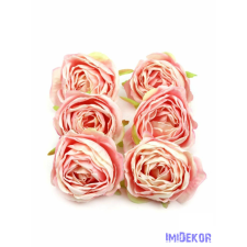  Rózsa selyemvirág fej 7cm - Halvány Rózsaszín dekoráció