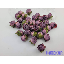  Rózsa szárazhatású selyem fej 3cm - Mályva dekorációs kellék