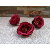  Rózsa szép nyílott bibés selyemvirág fej rózsafej 7 cm - Bordó