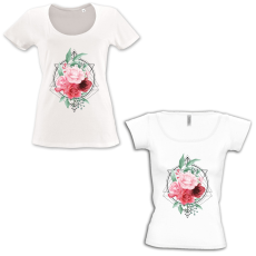  Rózsa szimbólum - Mély kivágású & Csónaknyakú Női Póló