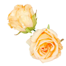  Rózsa virágfej D8cm barack 925B 12db/csom dekorációs kellék