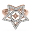  Rózsaarannyal Bevont Ezüst Gyűrű Rózsaszín Táncoló Gyémánttal és Fehér Topázzal, Y58020/57