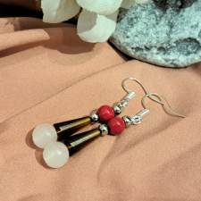  Rózsakvarc és Korall fülbevaló, elegancia és egyéniség.. fülbevaló